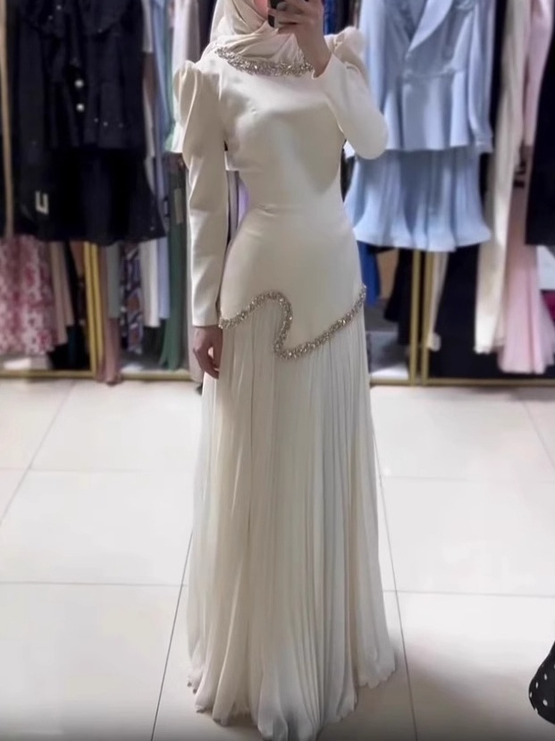 Rhinestone-embellished Crinkle Dress Set