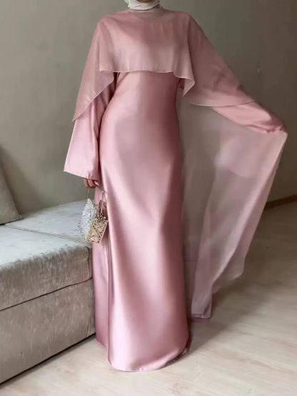 Sweet Solid-Color Silk-Smooth Dress