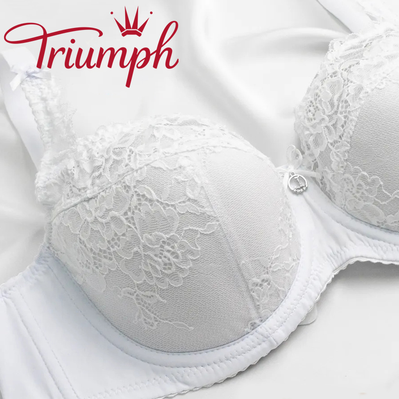 💖Σετ 4 τεμαχίων Triumph® ✨Σουτιέν με μπανέλα και δαντέλα για μεγάλο στήθος