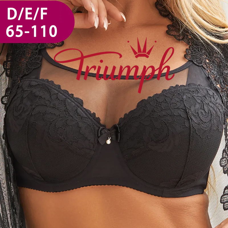 Triumph - (3 szt.) Biustonosz typu bandeau z koronką i cienką pianką