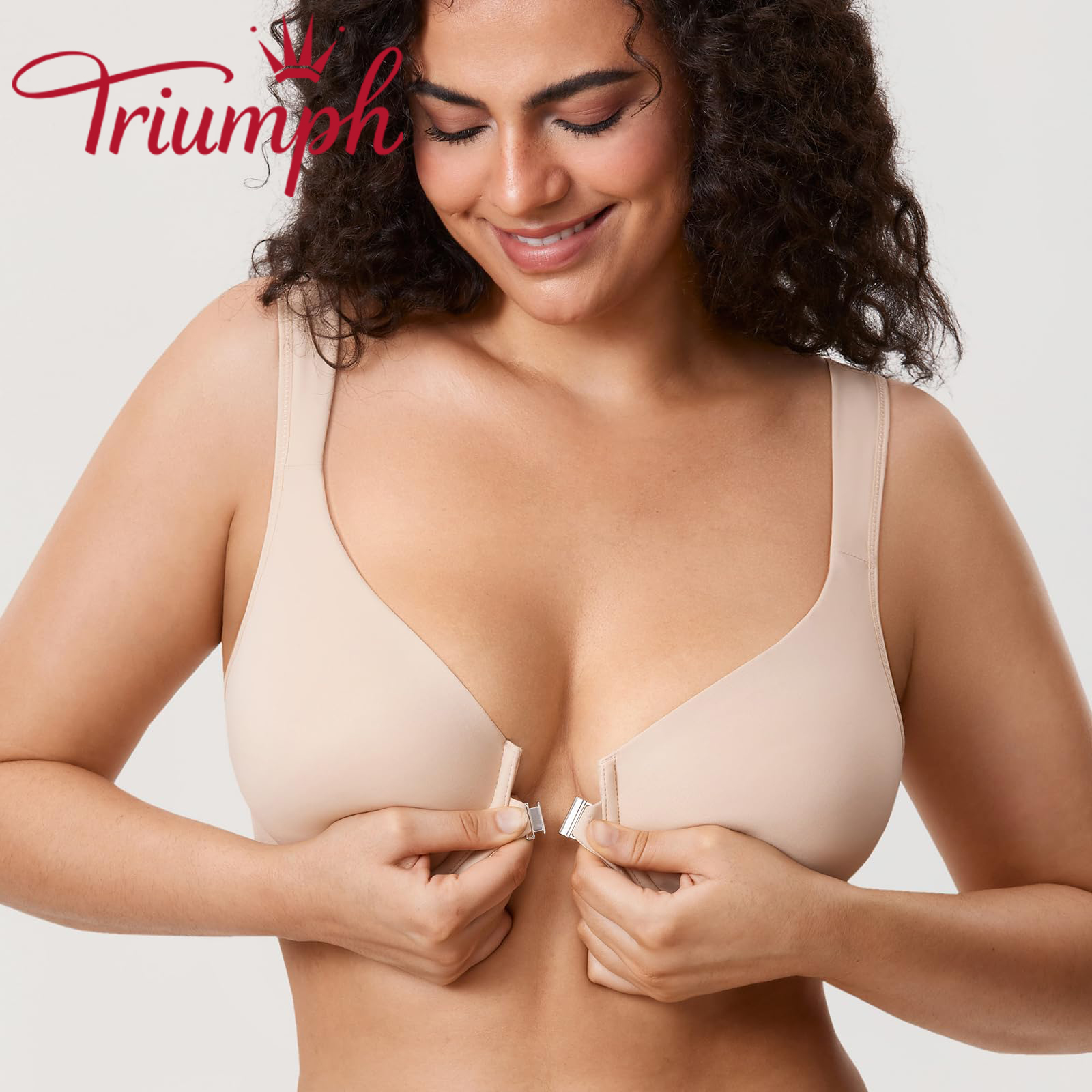 Triumph®👑3 Temptations✨✨70% jakości💝Biustonosz zapinany z przodu, zapewniający pełne pokrycie [75A-120F]