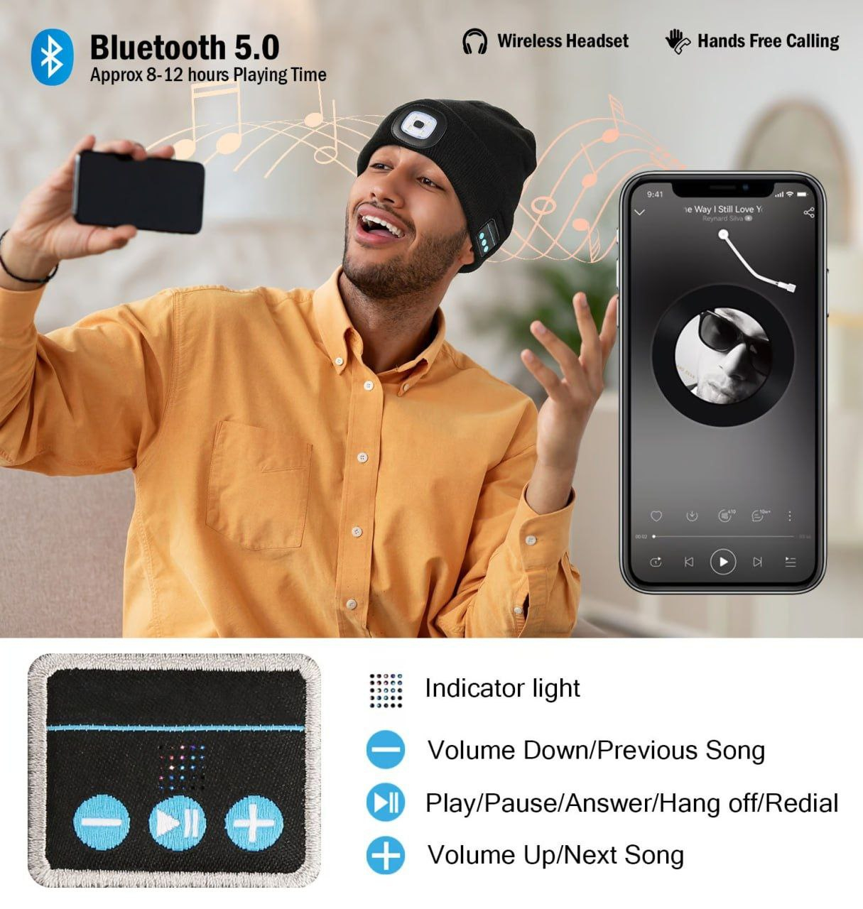 ❤️‍🔥Gorąca wyprzedaż 49% ZNIŻKI🔥 Czapka Bluetooth 3 w 1