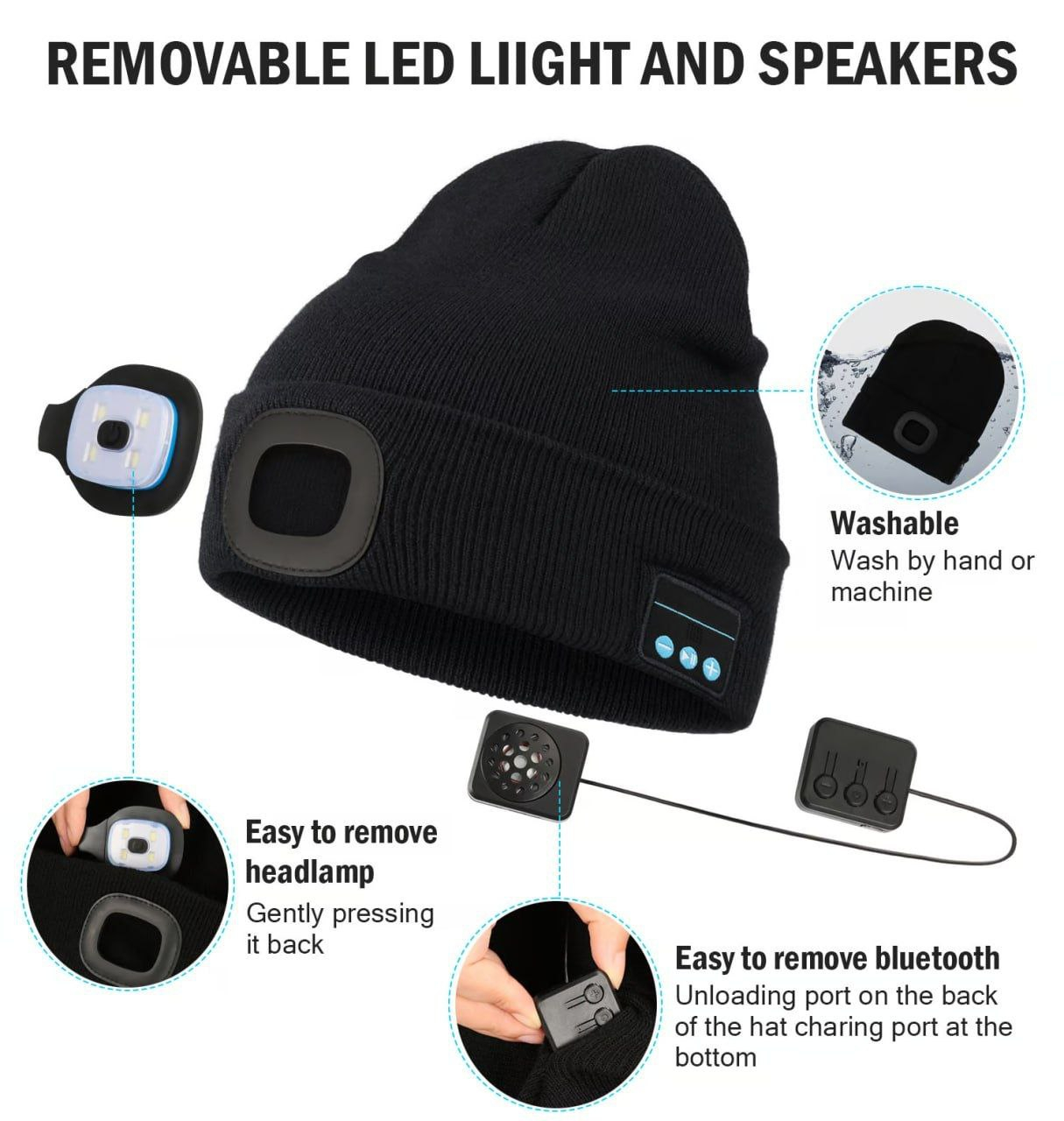 ❤️‍🔥Gorąca wyprzedaż 49% ZNIŻKI🔥 Czapka Bluetooth 3 w 1