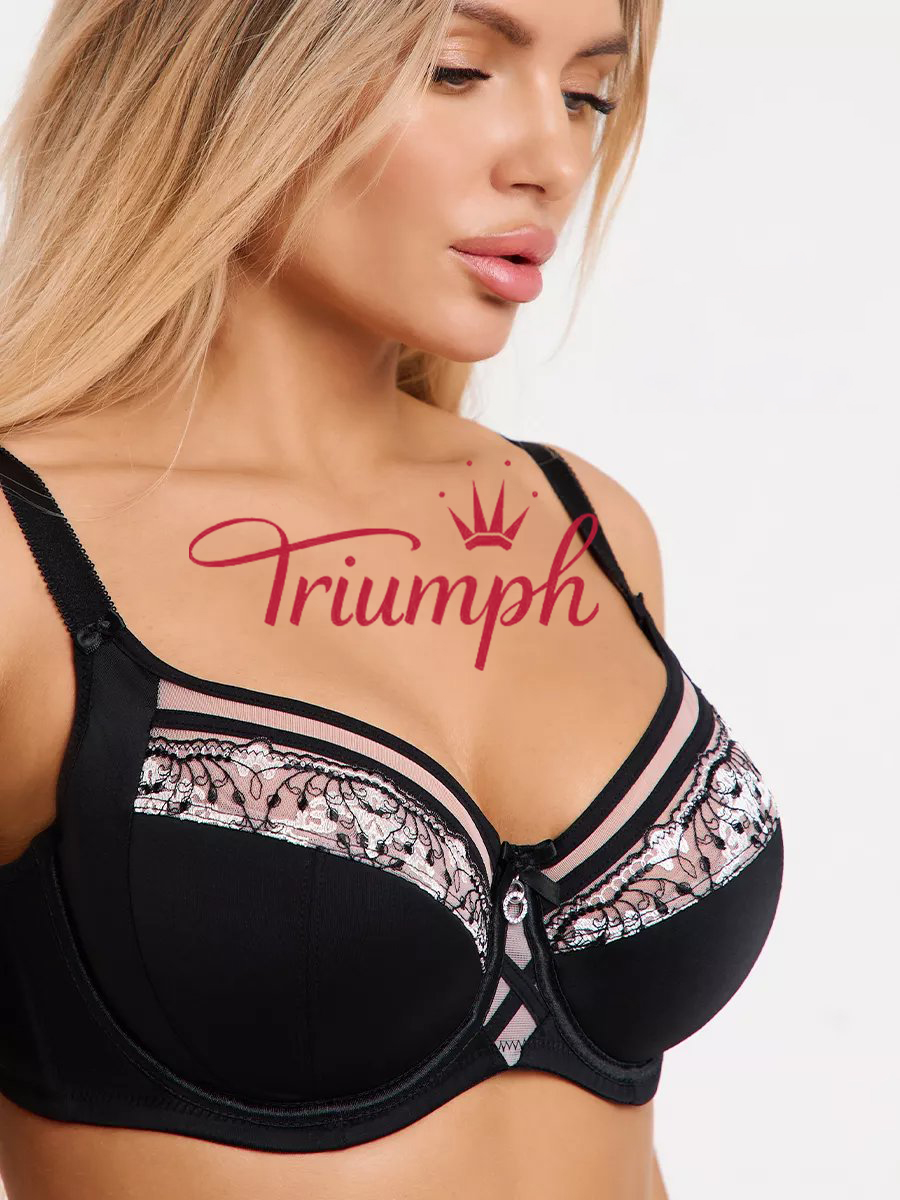 Triumph - (3 szt.) Prosty biustonosz typu push-up z pełną miseczką