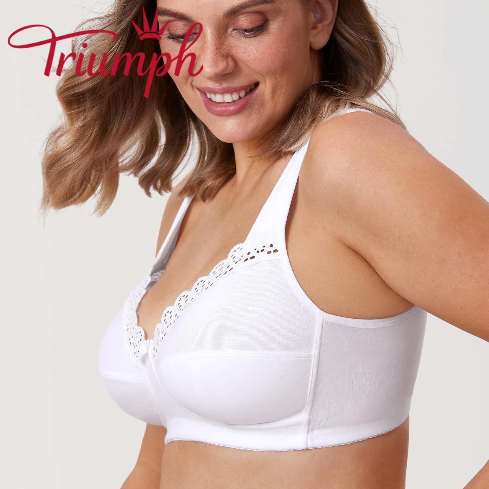 Triumph®👑3 Temptations✨✨70% jakości💝Biustonosz bawełniany bez fiszbin Plus Size Comfort [75A-120F]