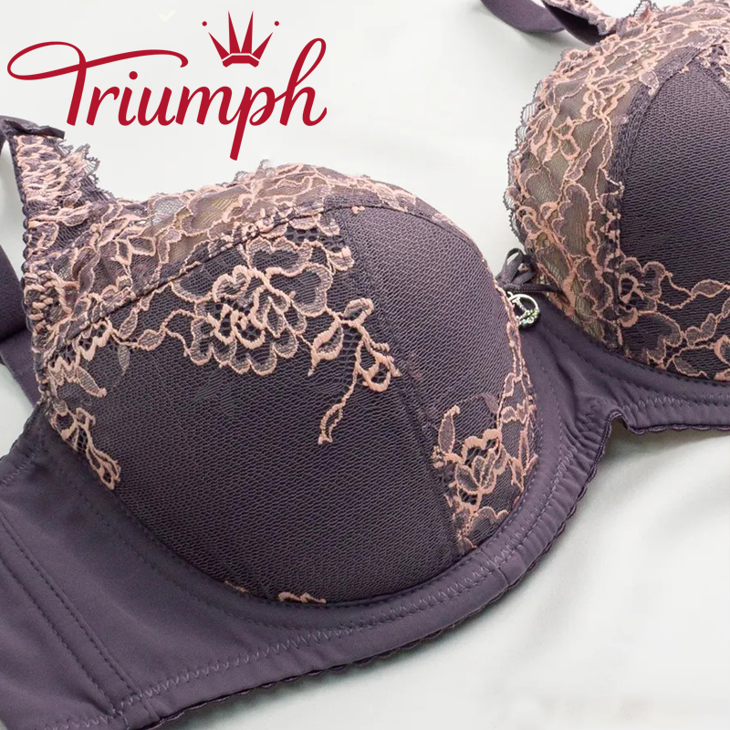 💖Σετ 4 τεμαχίων Triumph® ✨Σουτιέν με μπανέλα και δαντέλα για μεγάλο στήθος