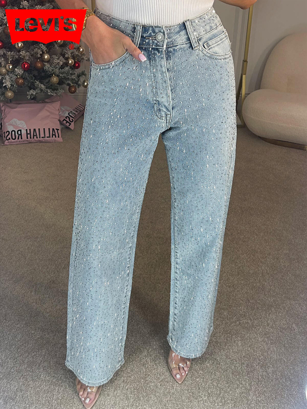 Levi‘s High Waisted Diamanté Straight Leg Jeans
