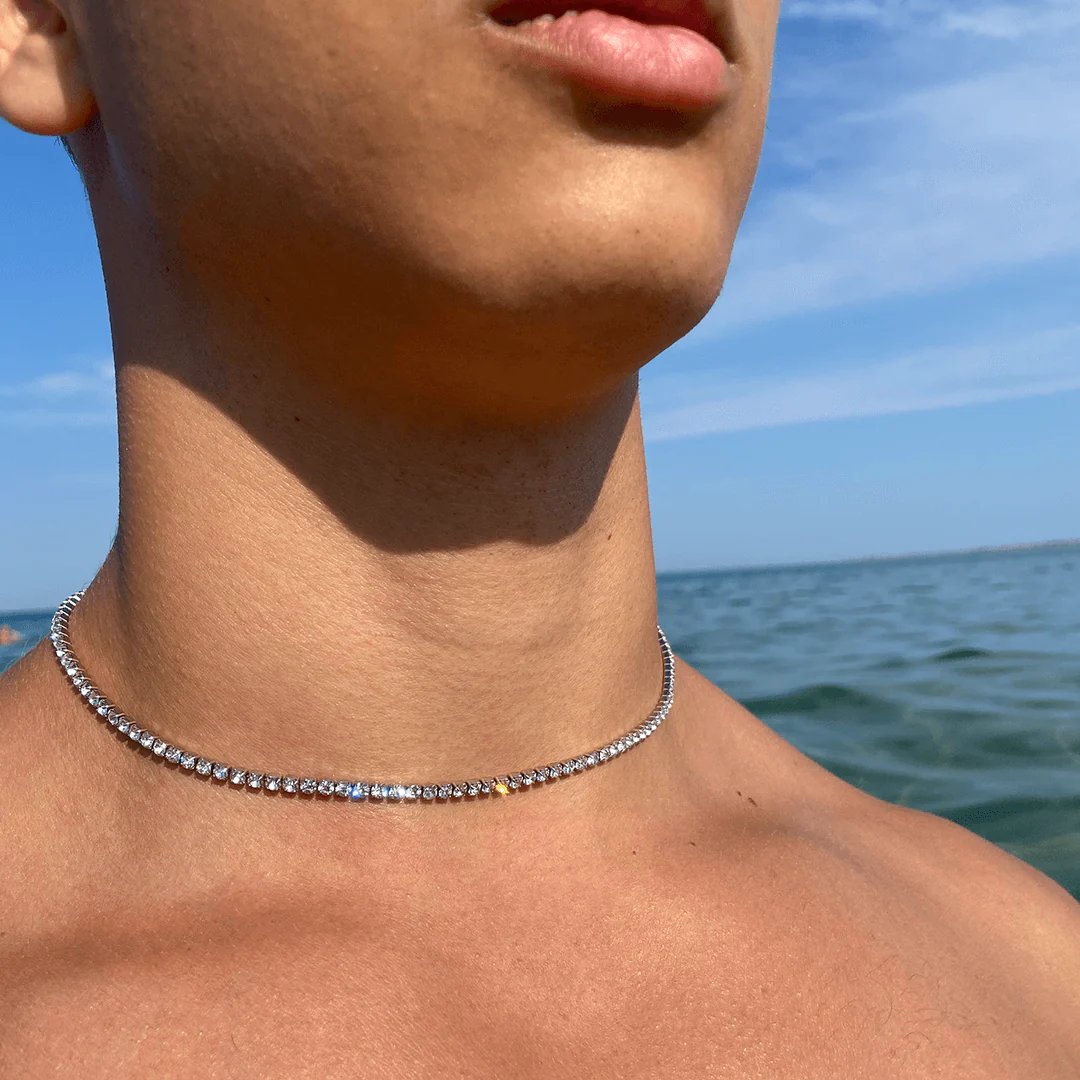💥"Swarovski Naszyjnik tenisowy"Crystal" + Swarovski darmowa bransoletka