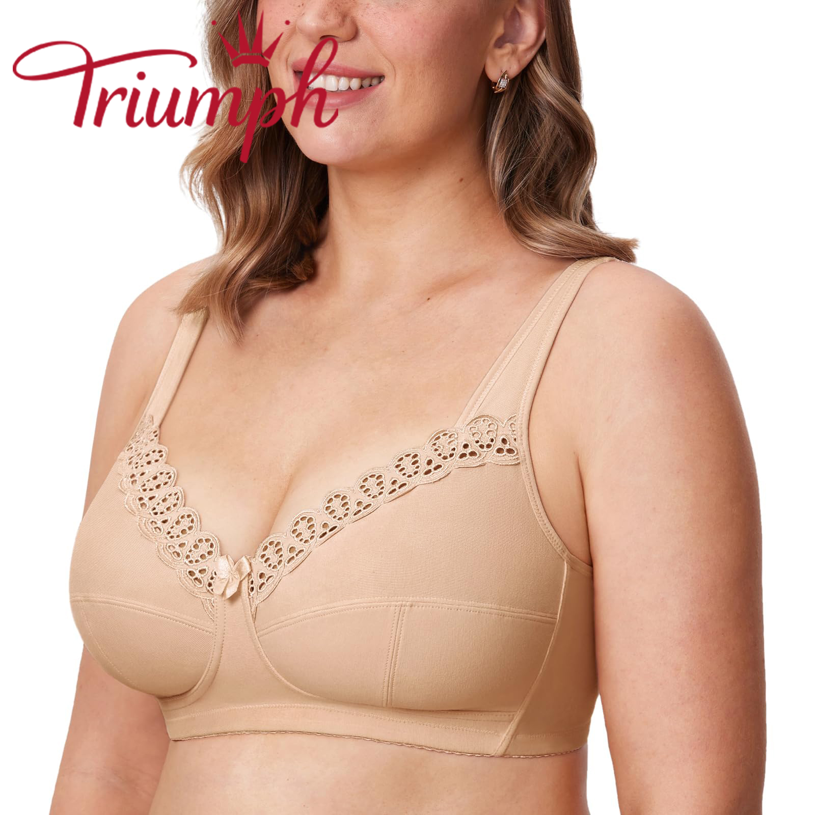 Triumph®👑3 Temptations✨✨70% jakości💝Biustonosz bawełniany bez fiszbin Plus Size Comfort [75A-120F]
