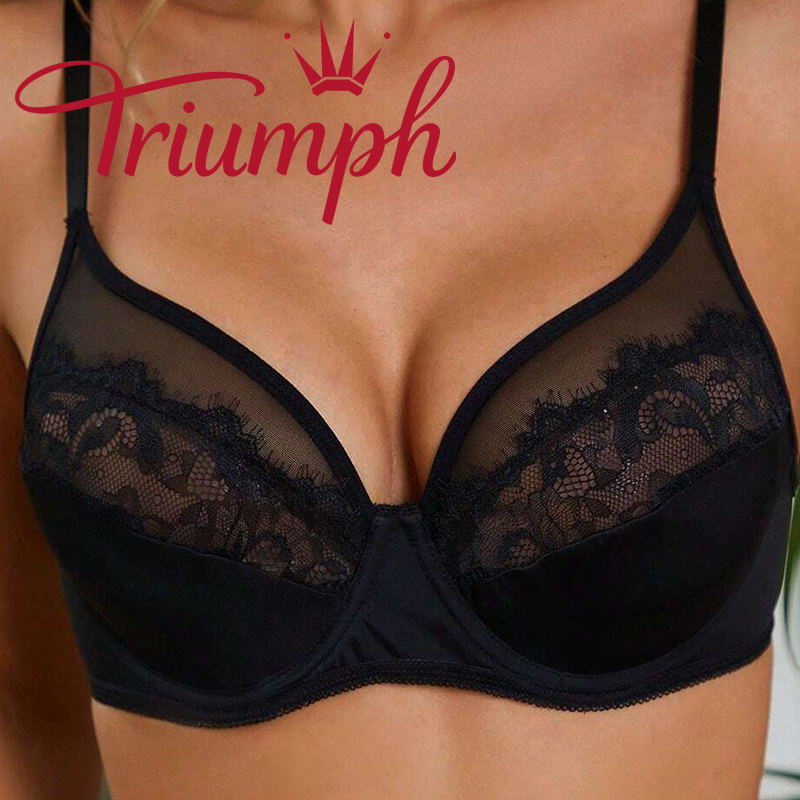 Triumph - (3 szt.)Biustonosz typu lace eyelash romantic french full cover