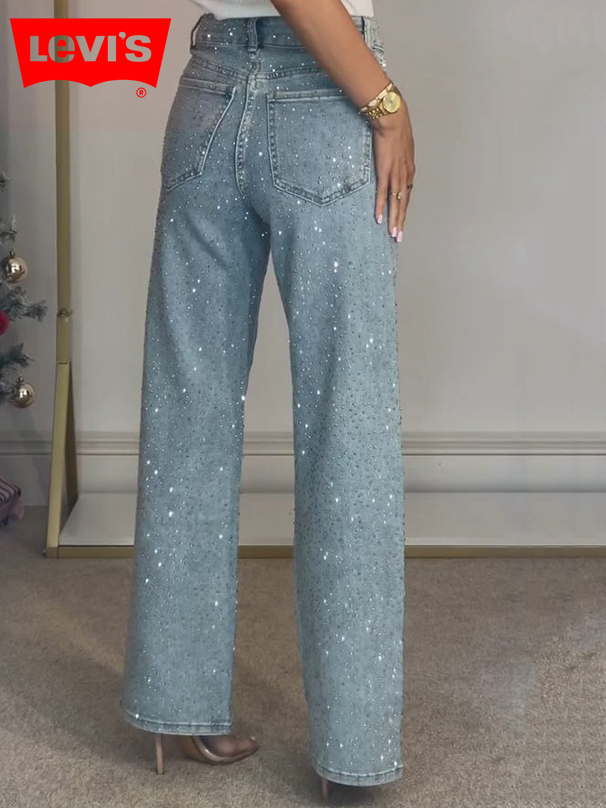 Levi‘s High Waisted Diamanté Straight Leg Jeans