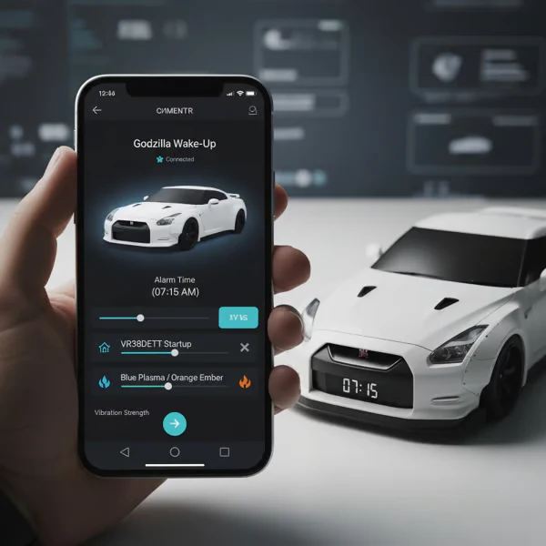 ⏰Budzik w kształcie supersamochodu🏎️Realistyczne efekty dźwiękowe i świetlne silnika⏰
