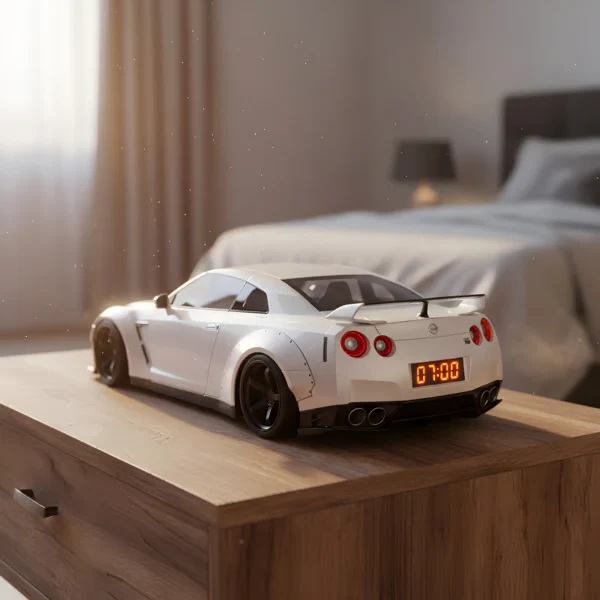 ⏰Budzik w kształcie supersamochodu🏎️Realistyczne efekty dźwiękowe i świetlne silnika⏰