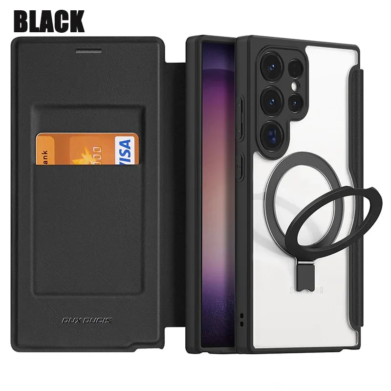 🔥🔥2024 Nowy skórzany magnetyczny stojak etui z klapką na telefon Samsung 23 / 24 Series