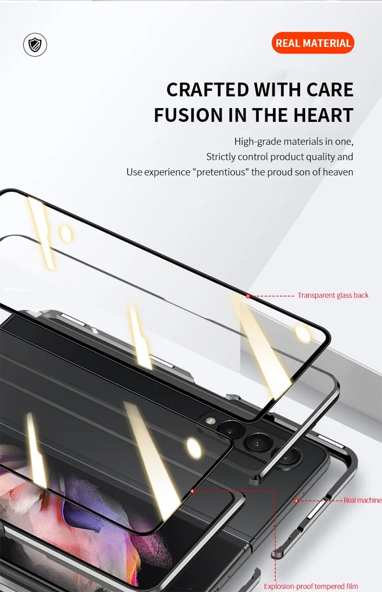 Do etui na telefon komórkowy Samsung Fold 3/4/5 szczotkowany metalowy pokrowiec ochronny anty-upadkowy