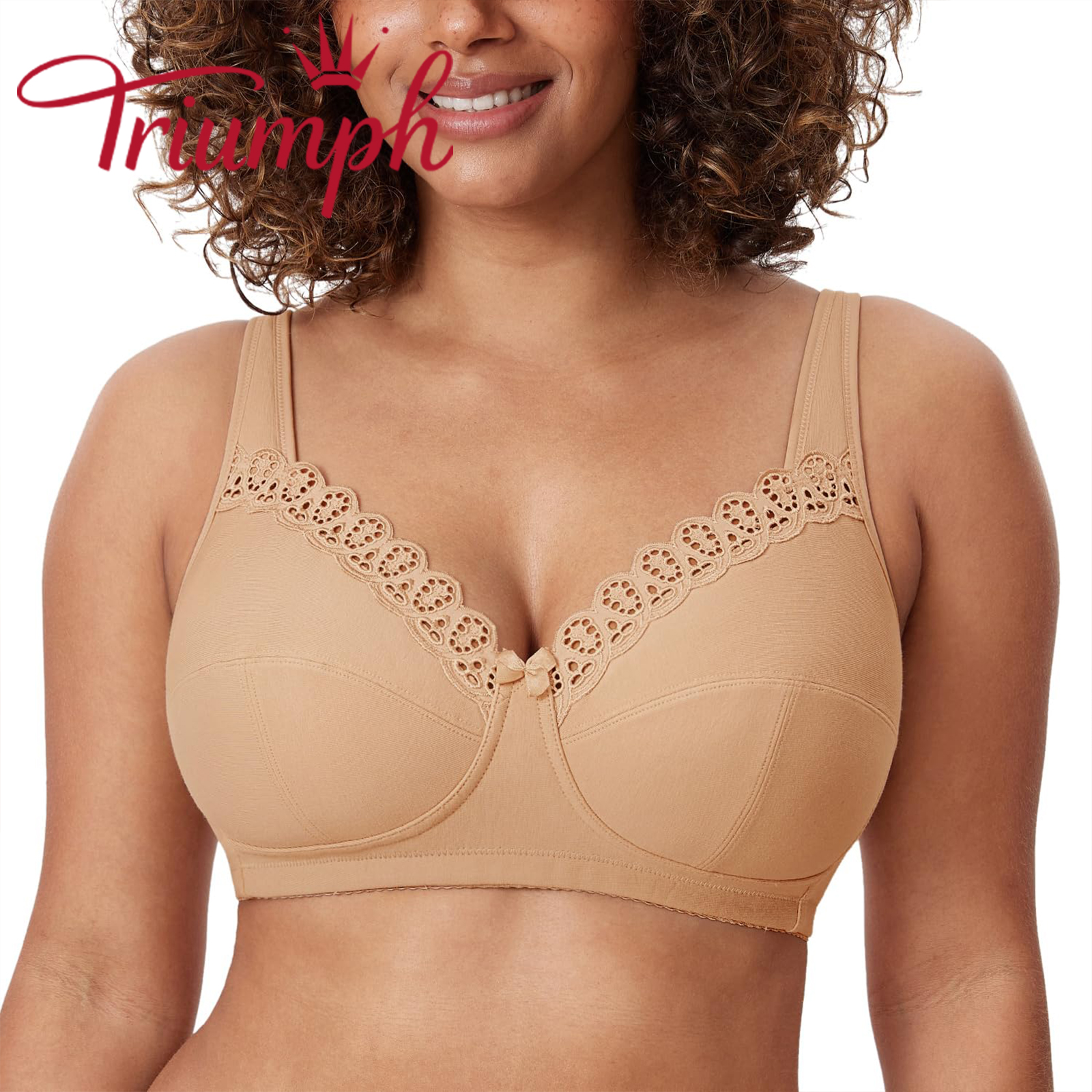 Triumph®👑3 Temptations✨✨70% jakości💝Biustonosz bawełniany bez fiszbin Plus Size Comfort [75A-120F]