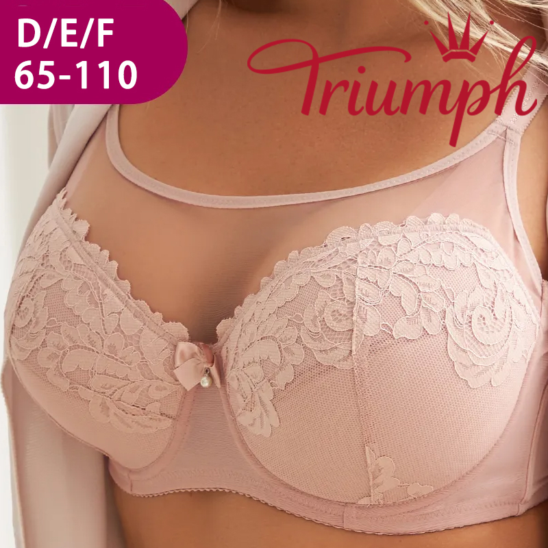Triumph - (3 szt.) Biustonosz typu bandeau z koronką i cienką pianką