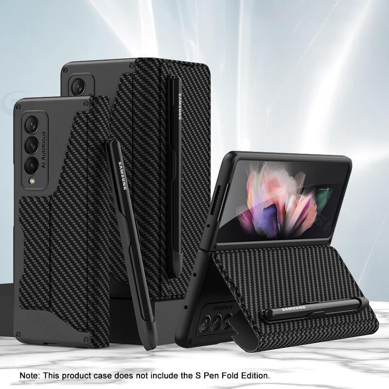 Skórzany uchwyt na długopis Armor Back Case do Samsung Galaxy Z Fold3 Fold4 Fold5 Fold6