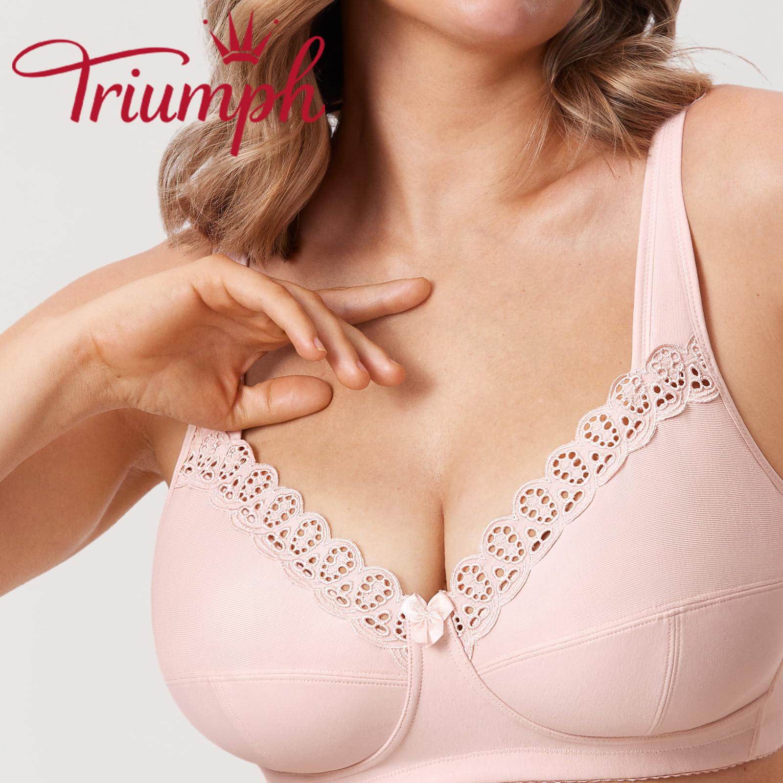Triumph®👑3 Temptations✨✨70% jakości💝Biustonosz bawełniany bez fiszbin Plus Size Comfort [75A-120F]