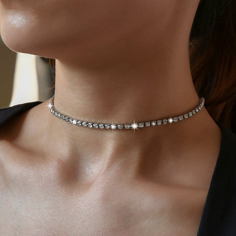 💥"Swarovski Naszyjnik tenisowy"Crystal" + Swarovski darmowa bransoletka