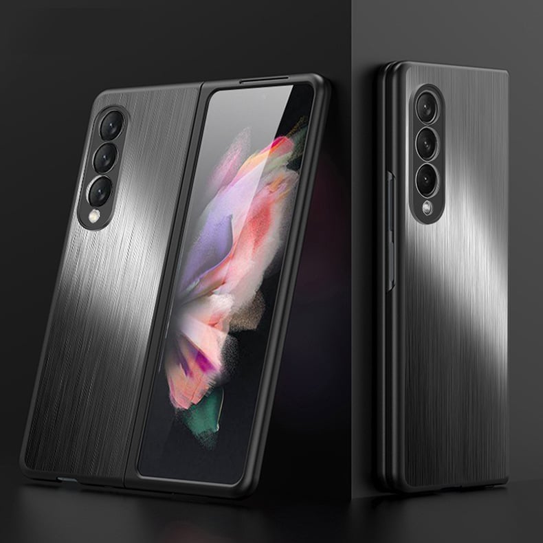 Do etui na telefon komórkowy Samsung Fold 3/4/5 szczotkowany metalowy pokrowiec ochronny anty-upadkowy
