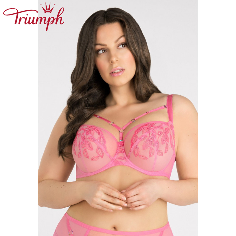 Triumph - (3 szt.) Odpinany miękki haftowany biustonosz
