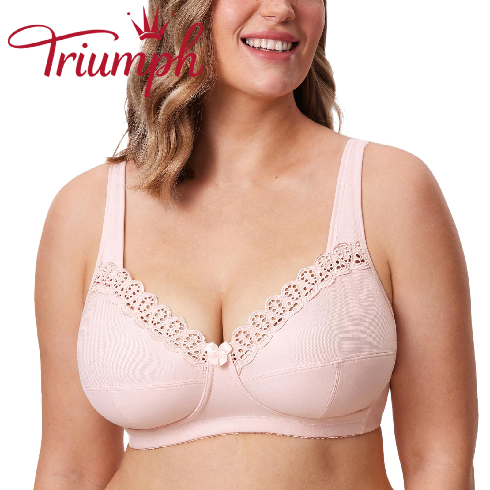 Triumph®👑3 Temptations✨✨70% jakości💝Biustonosz bawełniany bez fiszbin Plus Size Comfort [75A-120F]