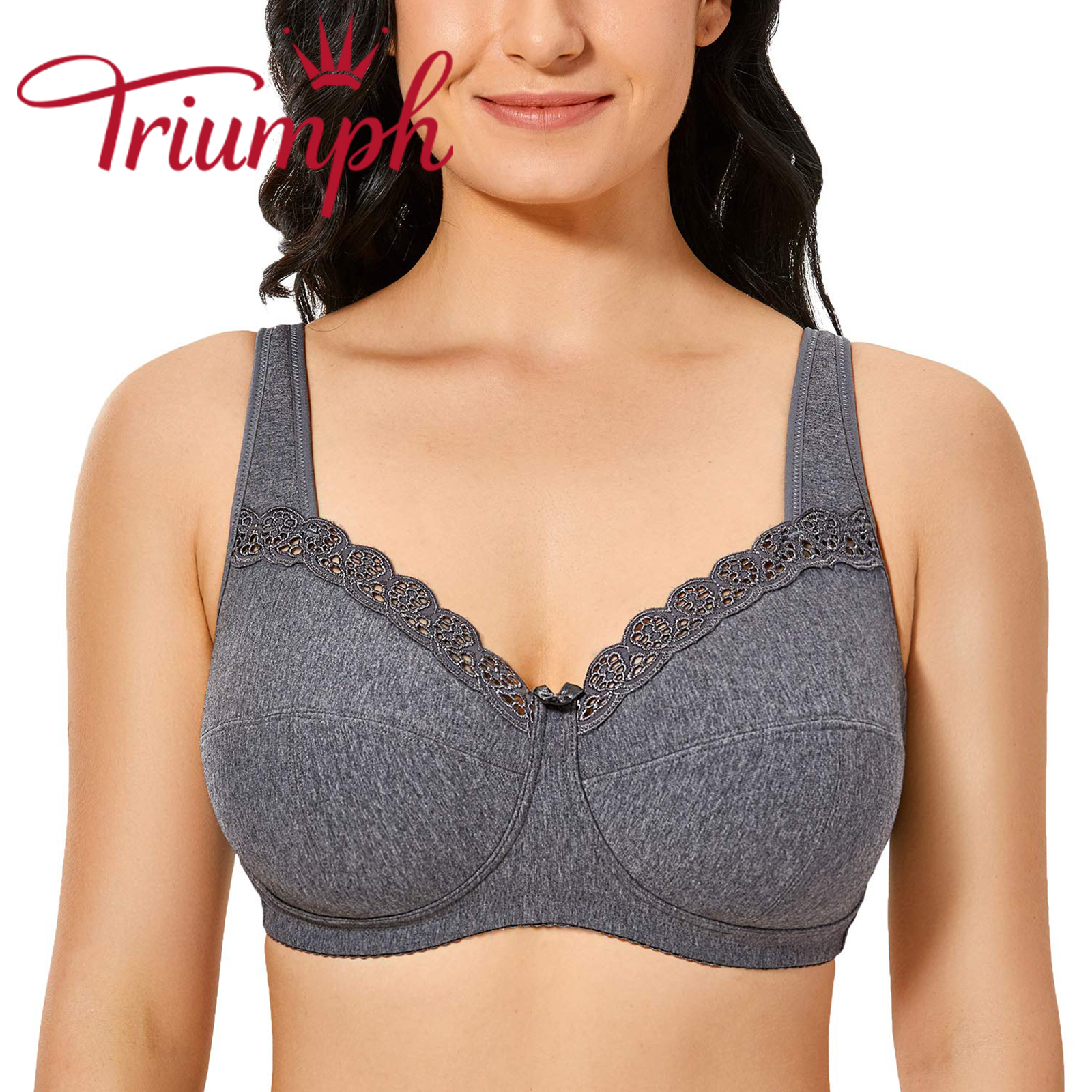 Triumph®👑3 Temptations✨✨70% jakości💝Biustonosz bawełniany bez fiszbin Plus Size Comfort [75A-120F]