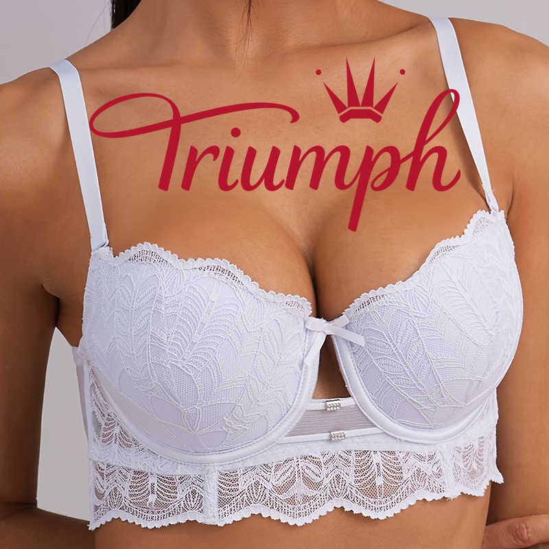 Triumph - (3 szt.) Elegancki koronkowy biustonosz push-up
