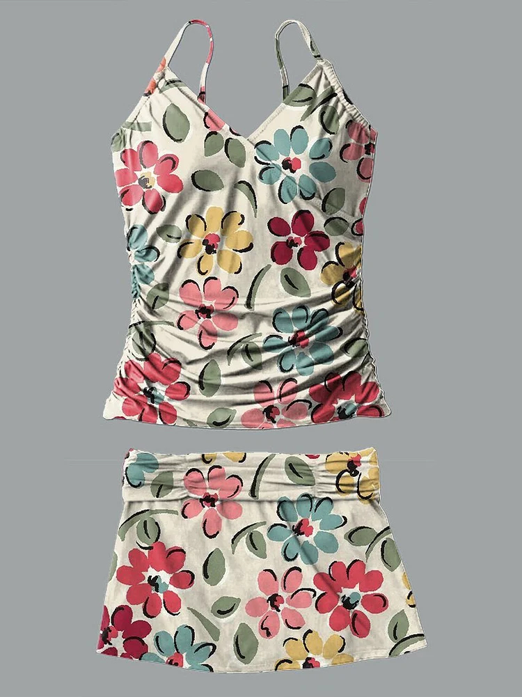 Strój kąpielowy w stylu retro z dekoltem w kształcie litery V