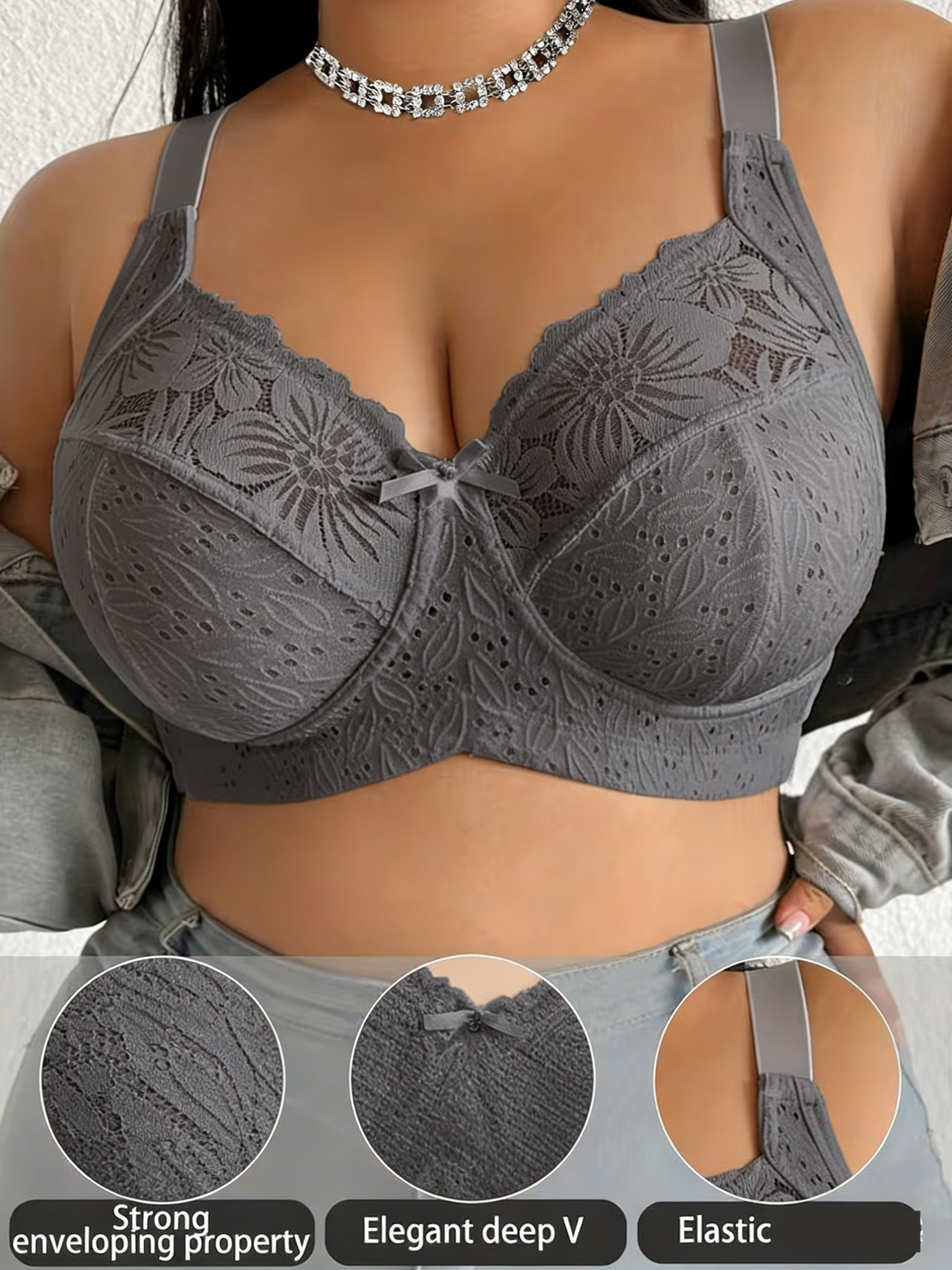 Triumph - 4 τεμάχια(75-120) 🔥Γυναικείο σουτιέν plus size με δαντέλα