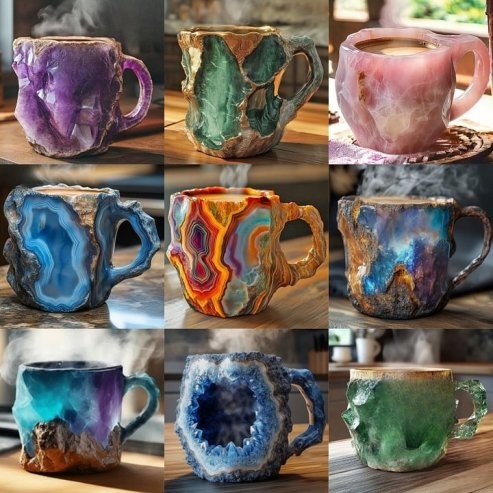 (🌲 Promoție de Crăciun devreme) ✨️Noua ceașcă de cafea din cristal mineral 2024