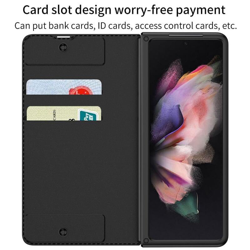 Skórzany uchwyt na długopis Armor Back Case do Samsung Galaxy Z Fold3 Fold4 Fold5 Fold6