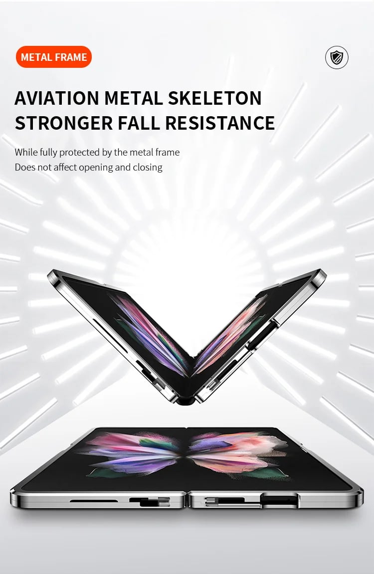 Do etui na telefon komórkowy Samsung Fold 3/4/5 szczotkowany metalowy pokrowiec ochronny anty-upadkowy