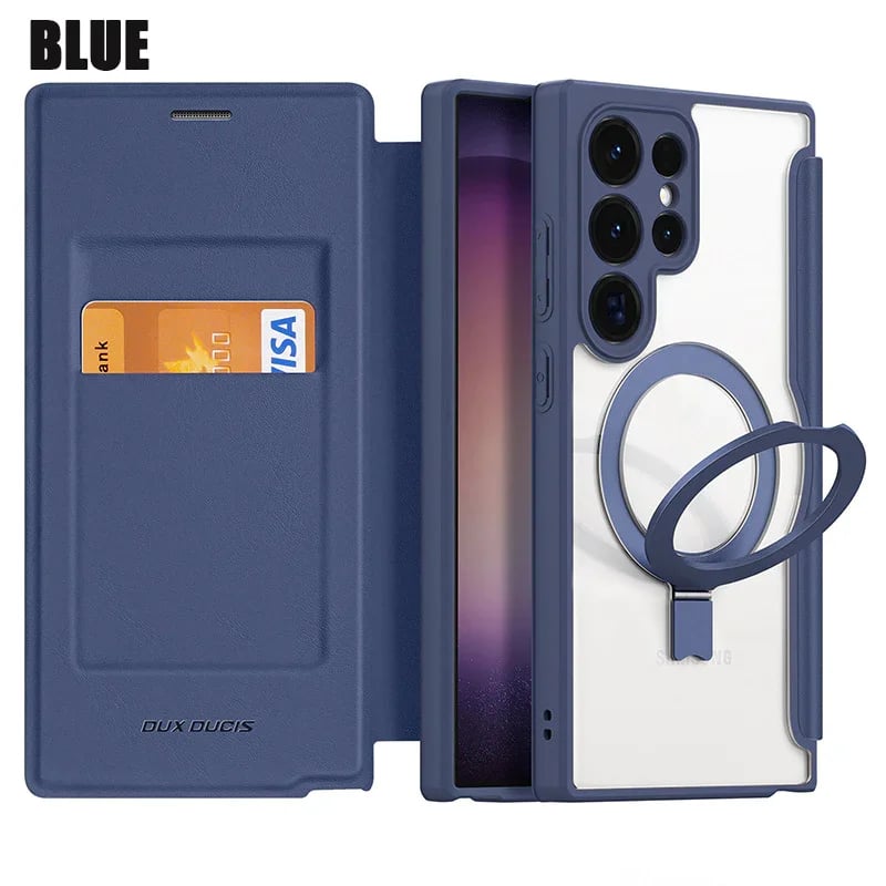 🔥🔥2024 Nowy skórzany magnetyczny stojak etui z klapką na telefon Samsung 23 / 24 Series