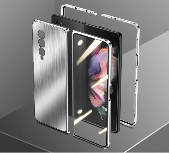 Do etui na telefon komórkowy Samsung Fold 3/4/5 szczotkowany metalowy pokrowiec ochronny anty-upadkowy