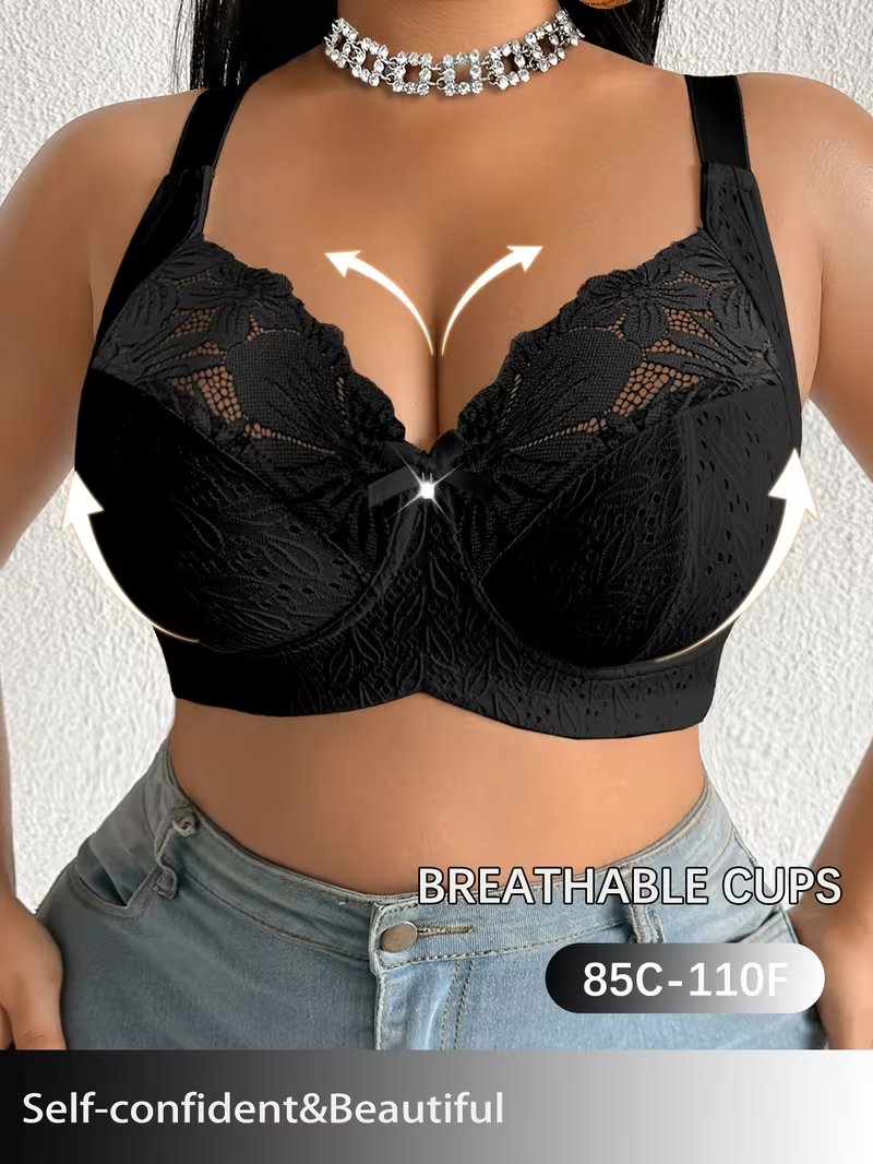 Triumph - 4 τεμάχια(75-120) 🔥Γυναικείο σουτιέν plus size με δαντέλα