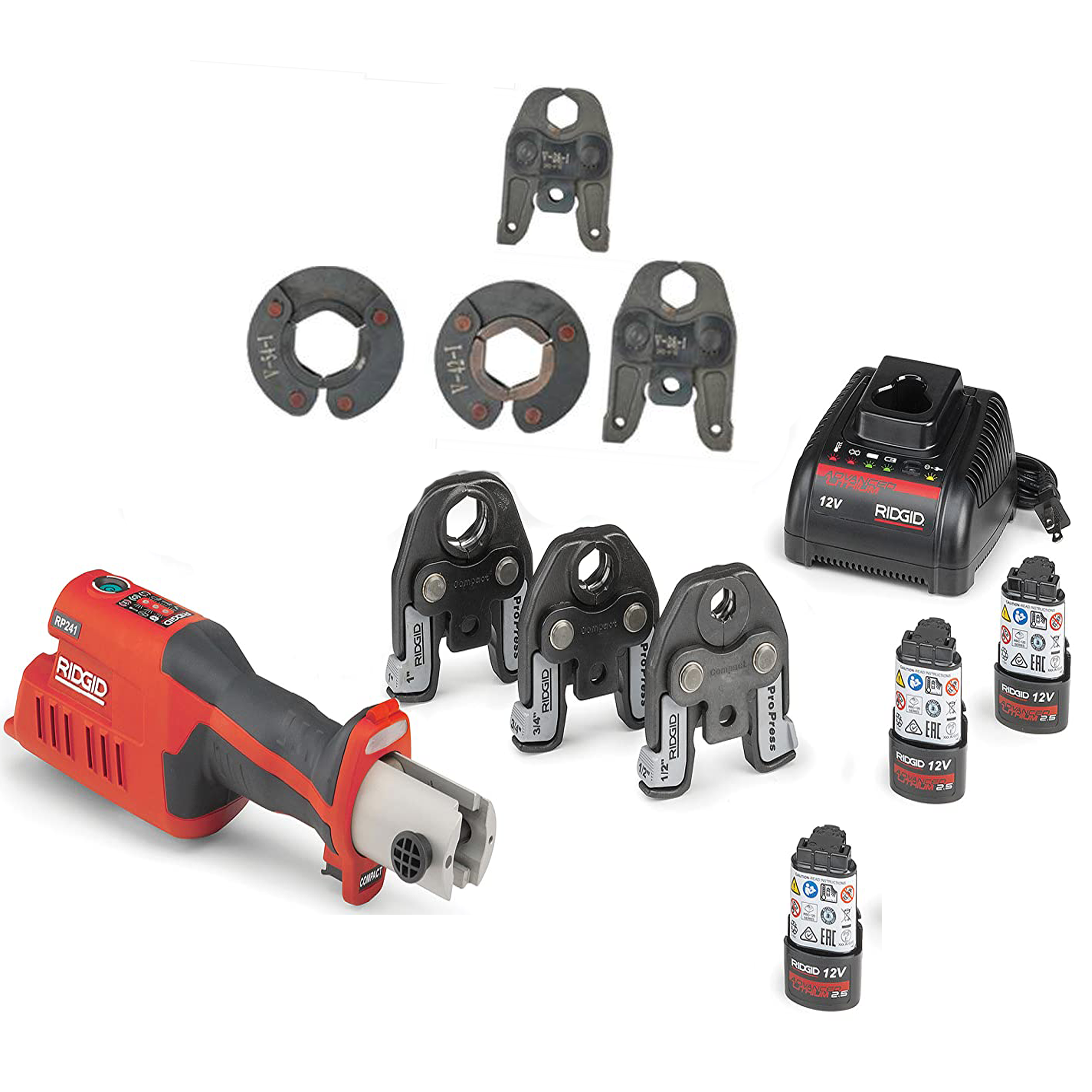 RIDGID kompakt présszerszám-készlet, 57373 RP 241 modell, 1/2 ProPress szorítóval