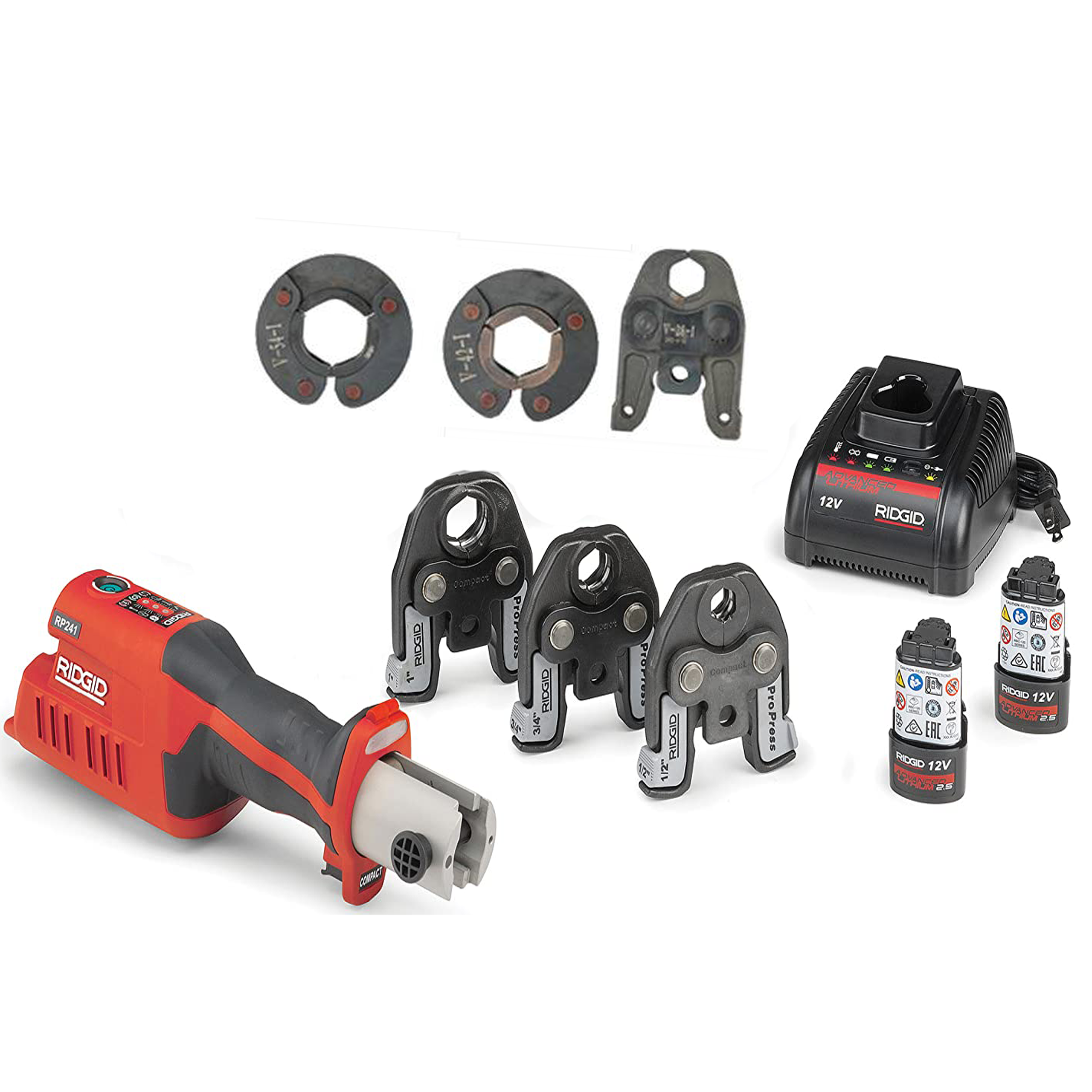 RIDGID kompakt présszerszám-készlet, 57373 RP 241 modell, 1/2 ProPress szorítóval