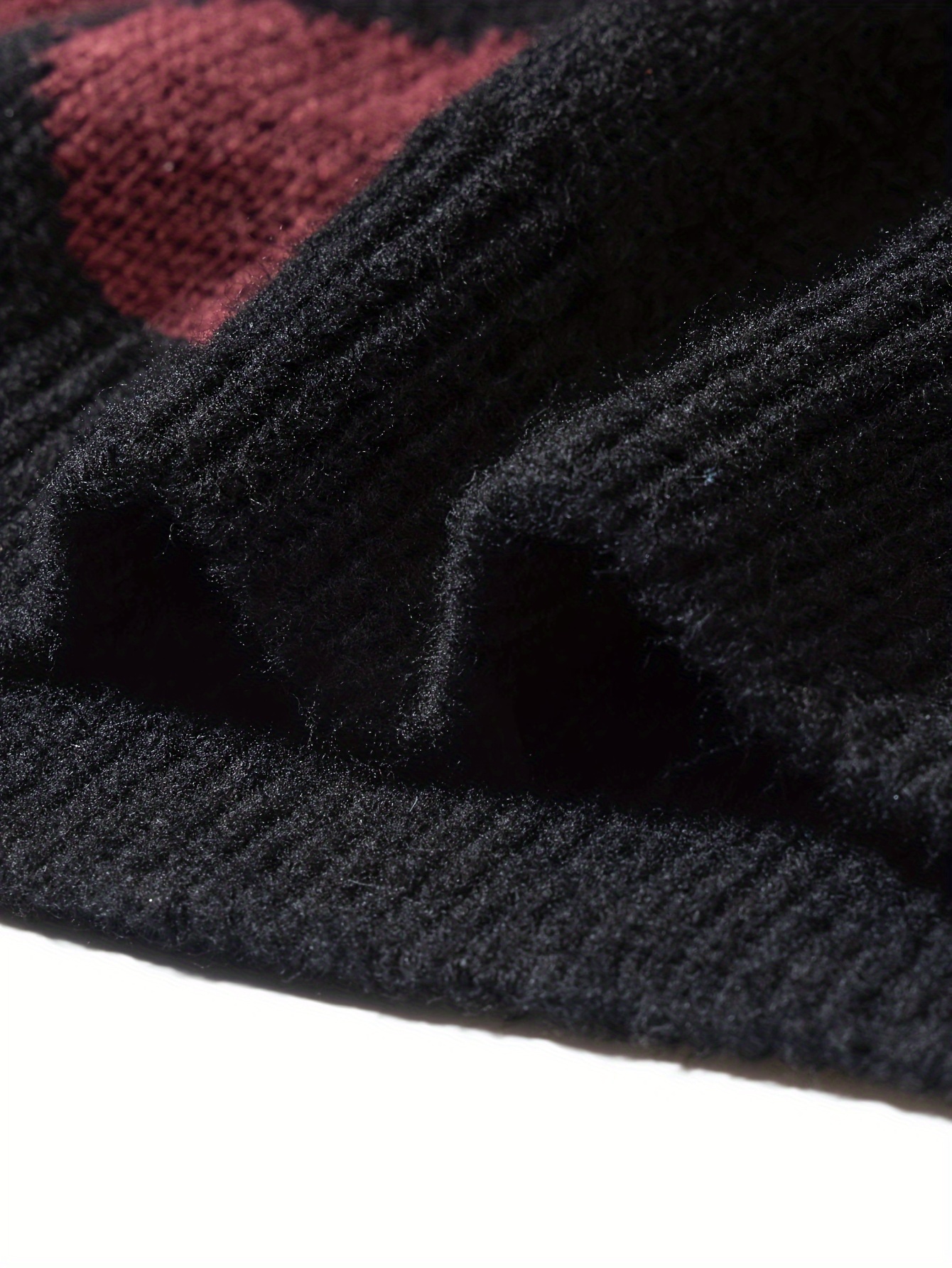 trendy pattern knitted sweater mens casual warm slightly stretch crew neck pullover sweater for men fall winter details 1