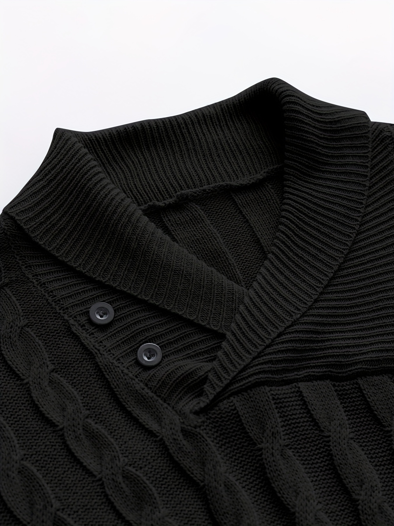 all match knitted shawl collar sweater mens casual warm high stretchy pullover sweater for fall winter details 8