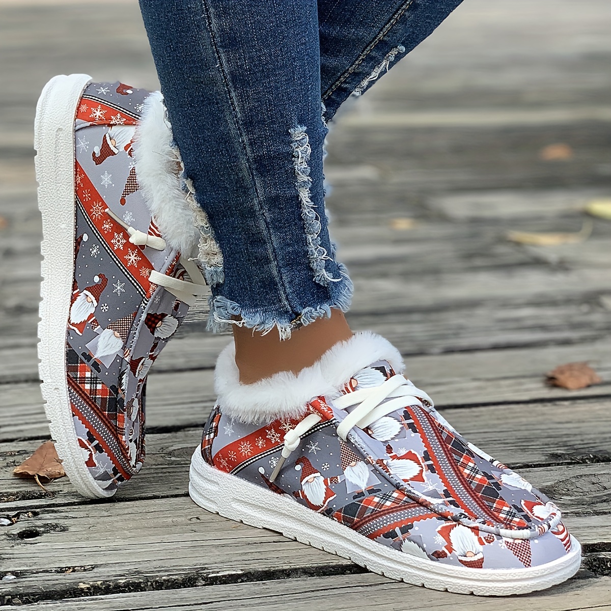 christmas style canvas shoes women s cute cartoon dwarf details 2