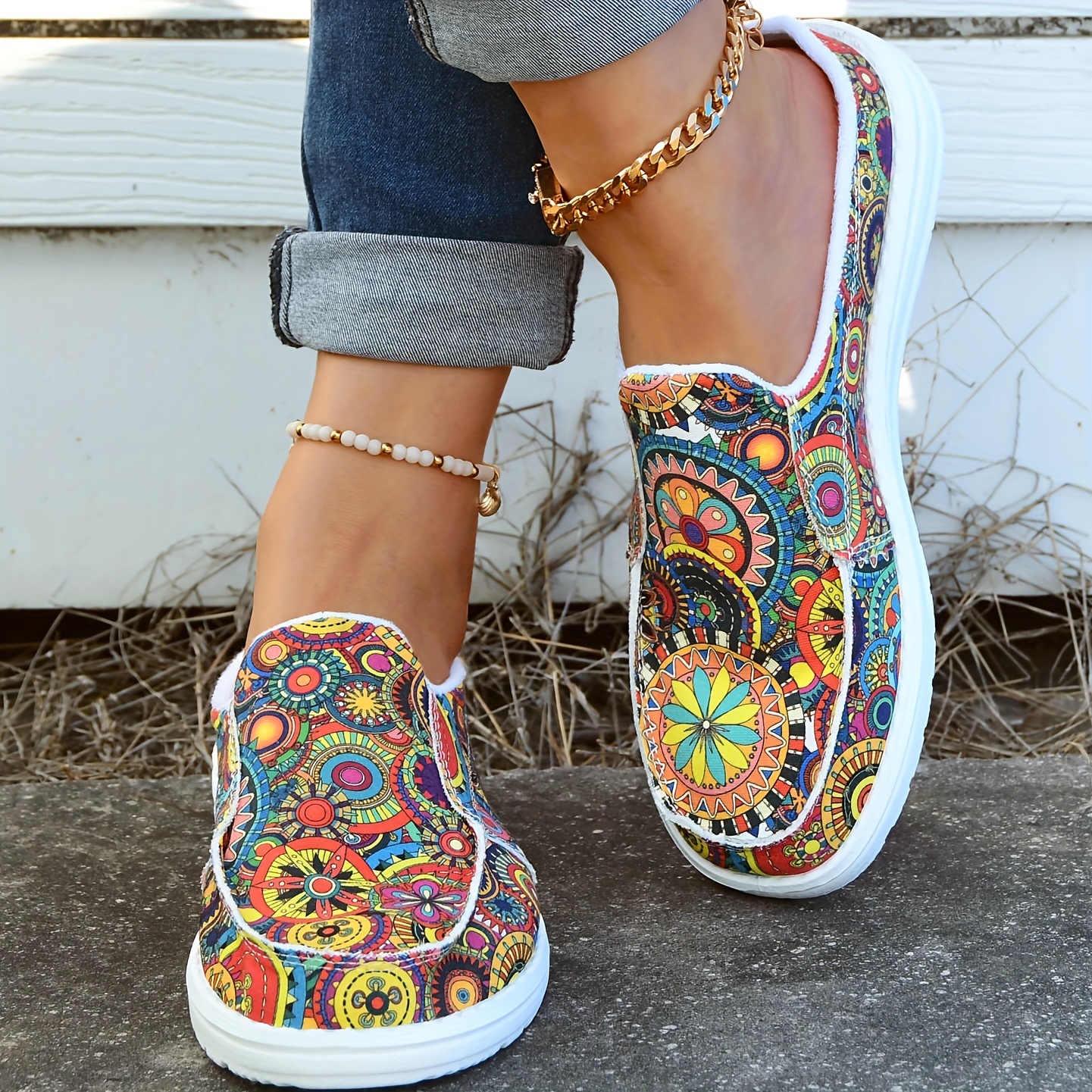 floral pattern fuzzy loafers women s soft sole lightweight details 2