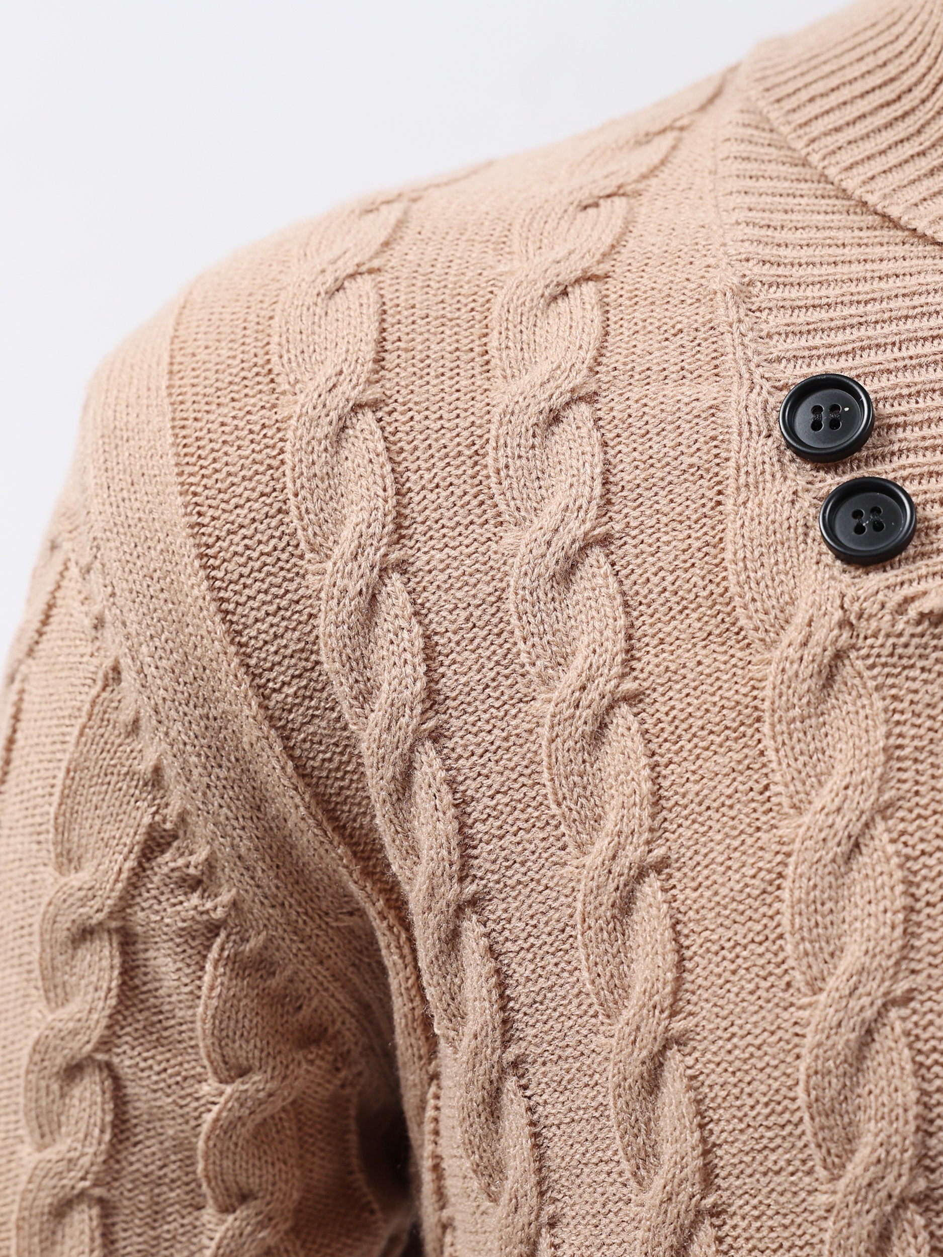 all match knitted shawl collar sweater mens casual warm high stretchy pullover sweater for fall winter details 31