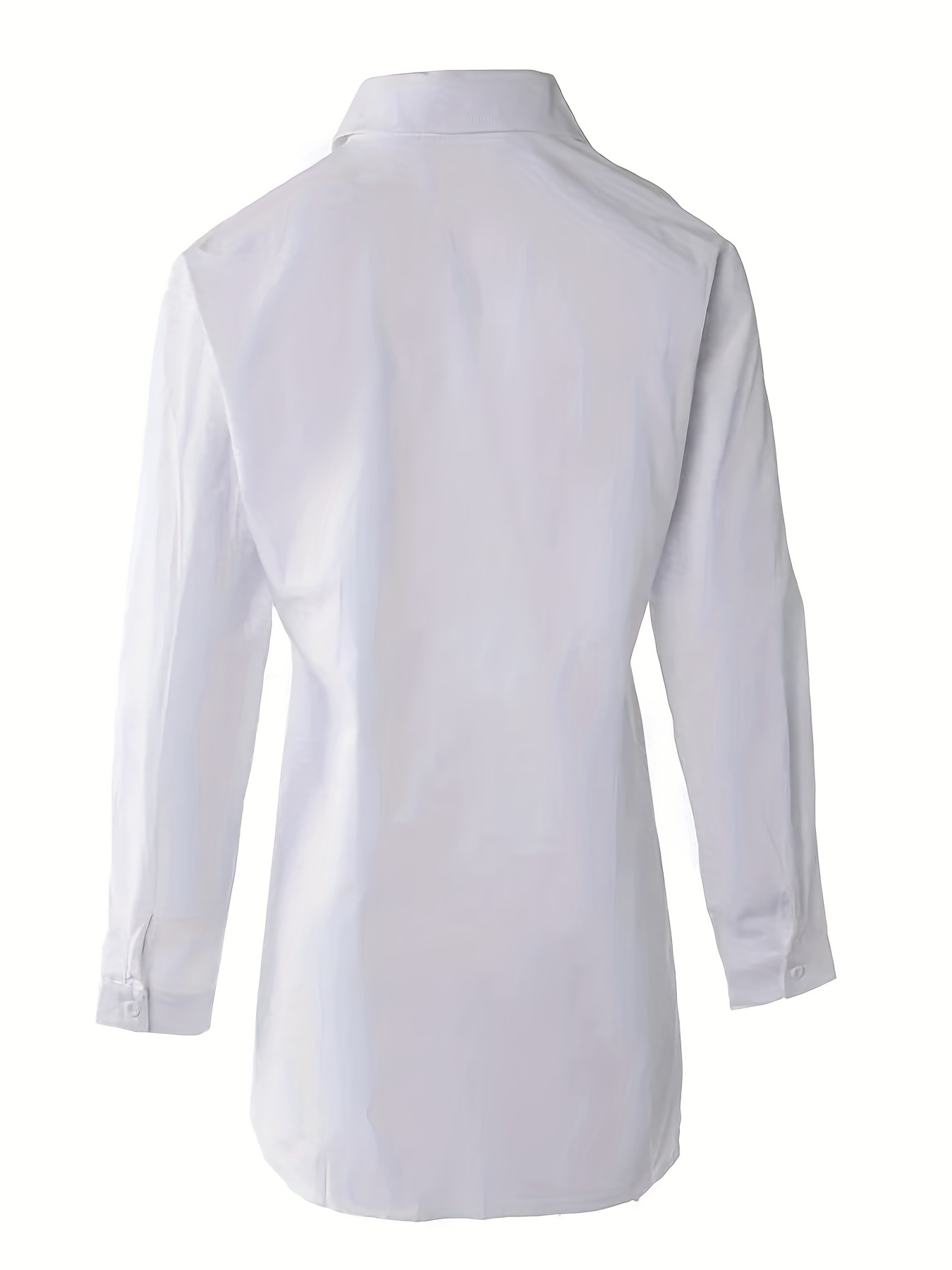 plus size casual blouse womens plus solid long sleeve lapel collar button up shirt top with flap pockets details 17