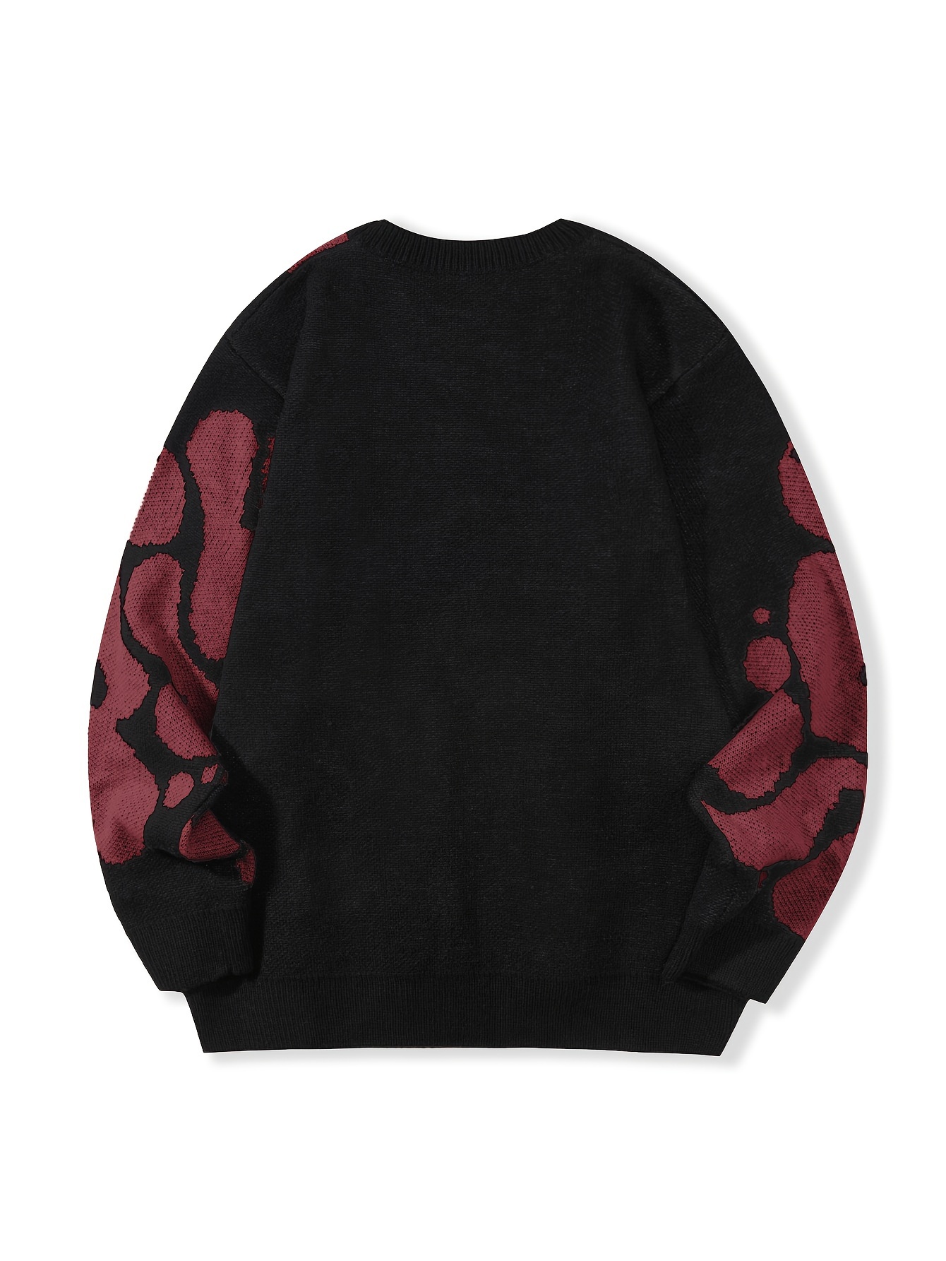 trendy pattern knitted sweater mens casual warm slightly stretch crew neck pullover sweater for men fall winter details 4