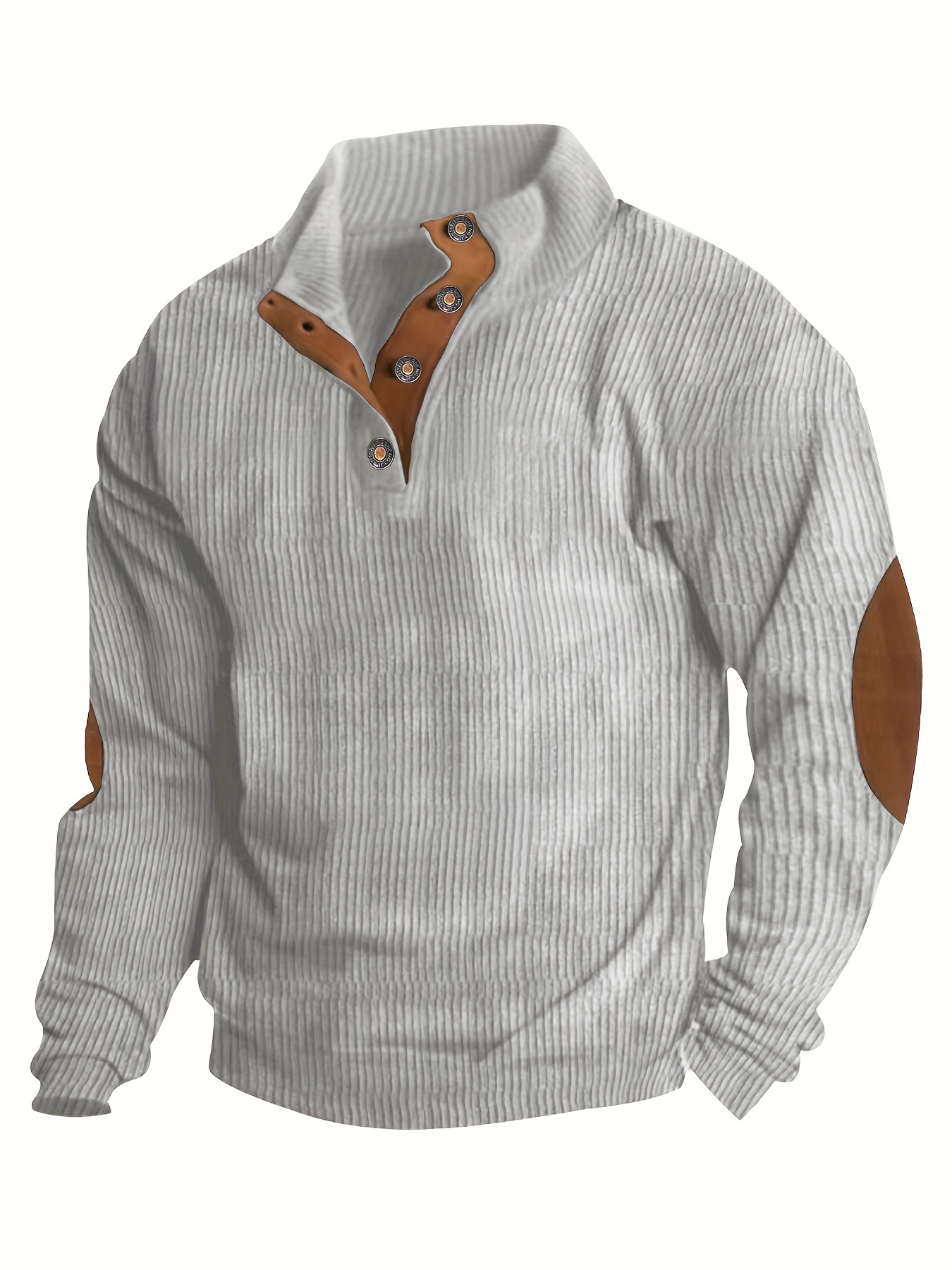 mens retro stand collar ribbed sweatshirt for men solid sweatshirts for spring fall long sleeve tops details 15