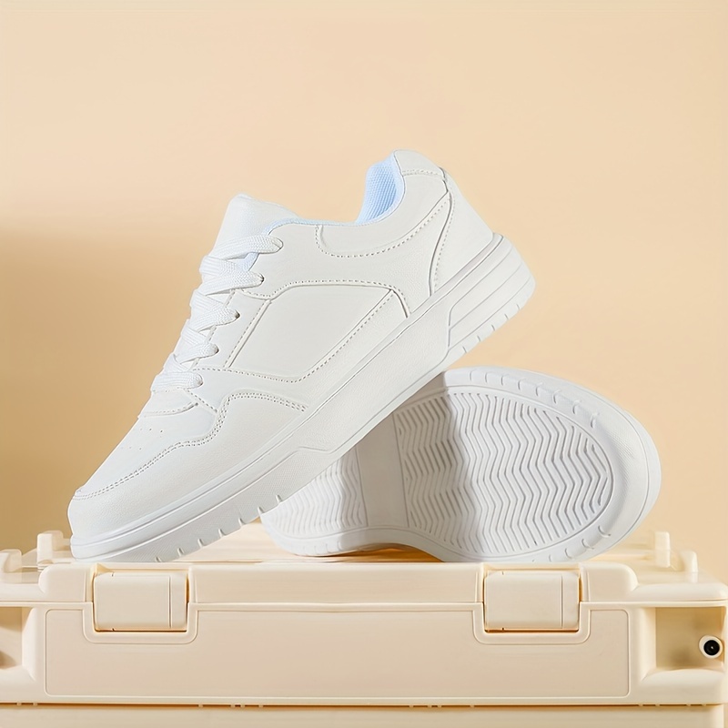 trendy skateboard shoes men s solid non slip lace outdoor details 4