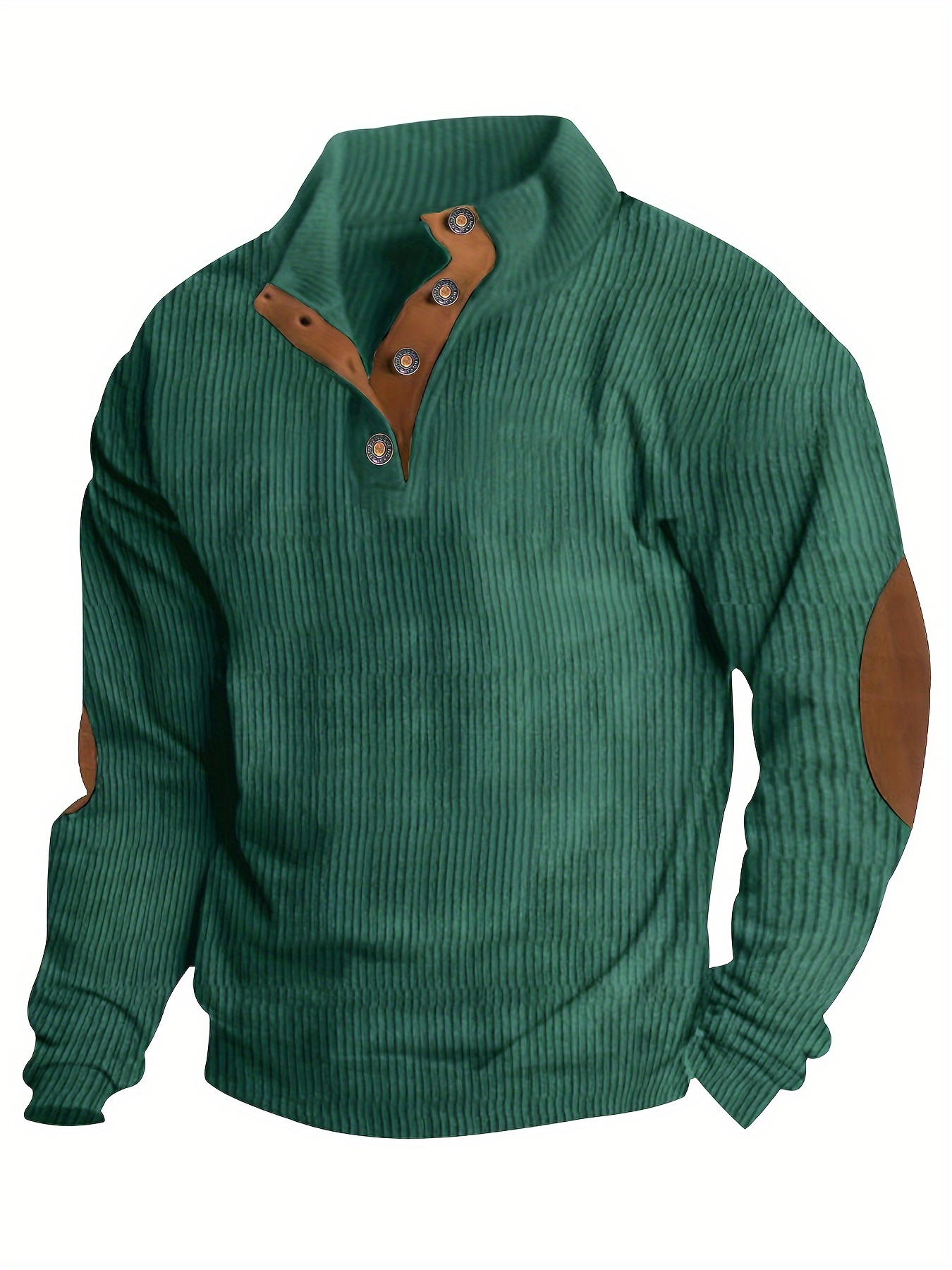 mens retro stand collar ribbed sweatshirt for men solid sweatshirts for spring fall long sleeve tops details 5