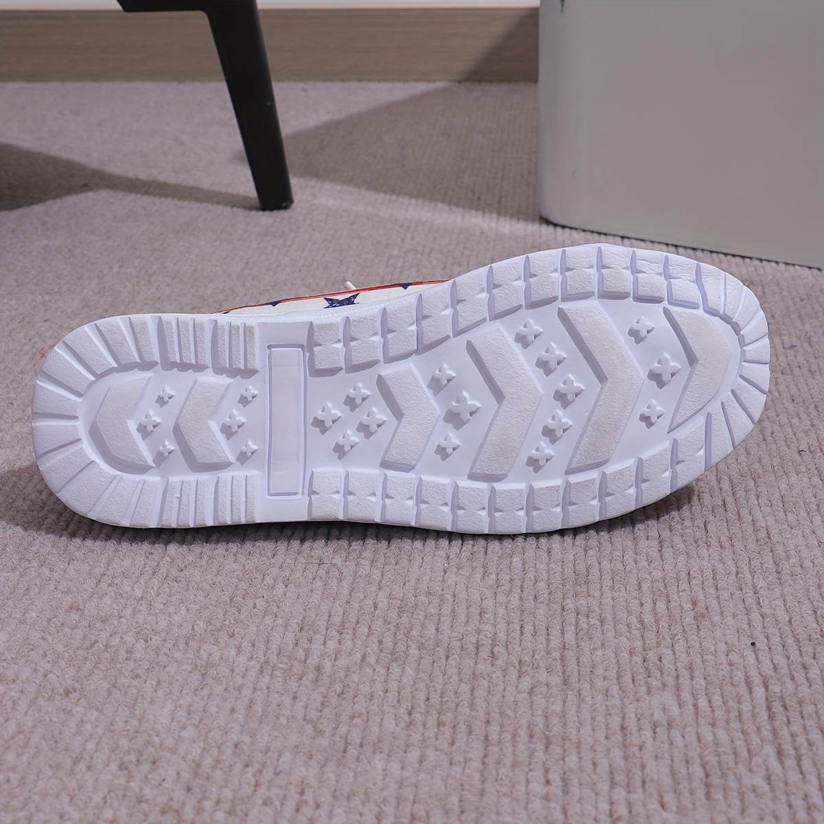 Women s Flag Print Canvas Sneakers, Platform Slip On Soft Sole Walking Shoes, Low-top Comfort Daily Wear details 2